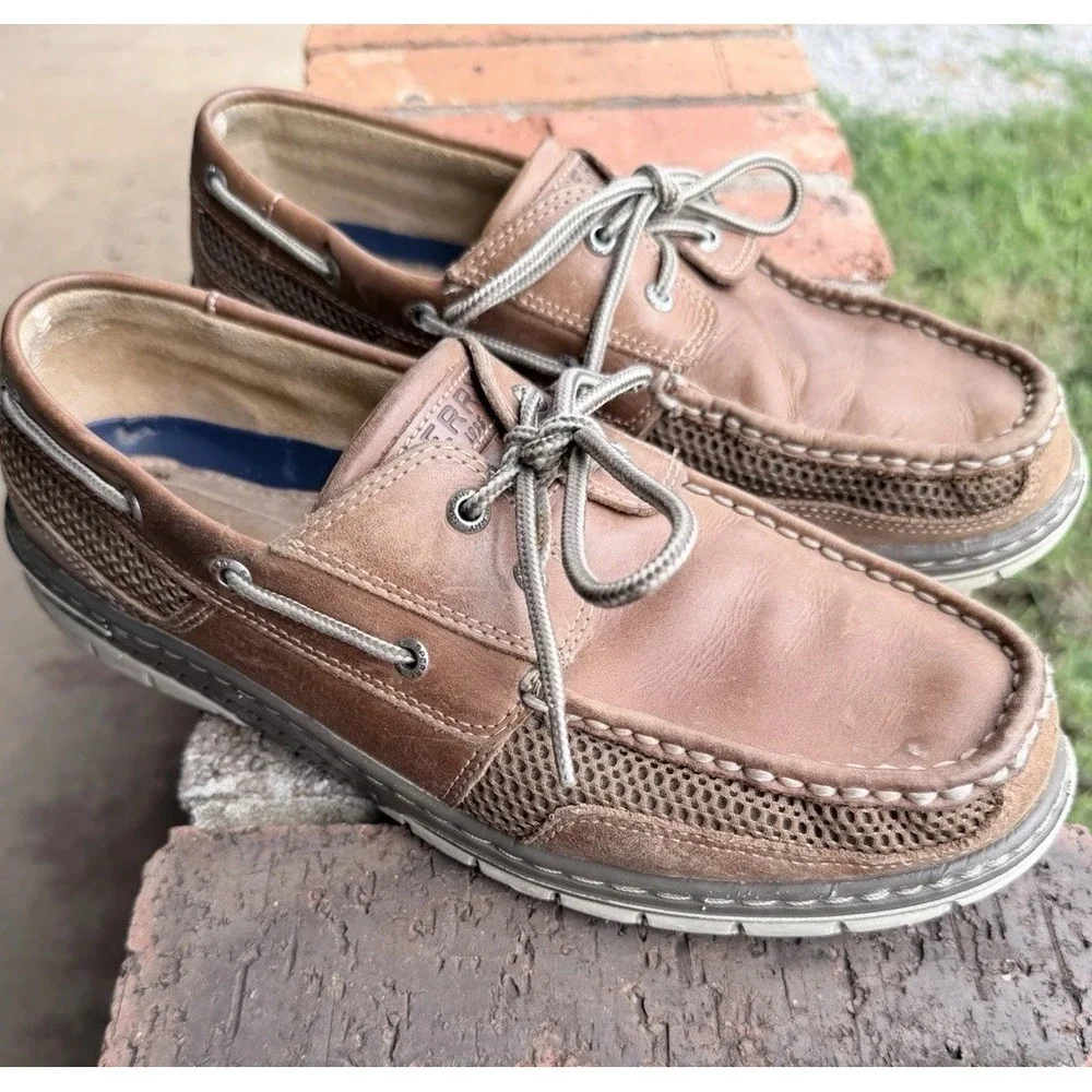 Sperry Top-Sider Authentic Original Boat Shoes Mans 10.5M Tan Leather
